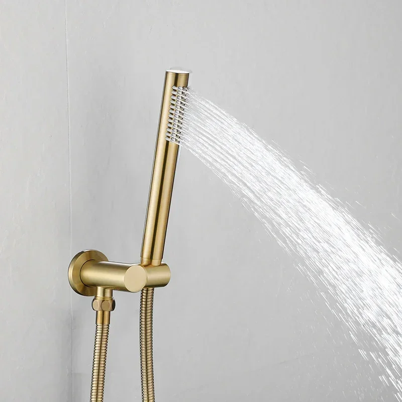 Bathroom Shower Set with Rain Shower Head & Handheld Shower Wall Mounted Round Bath Faucet 8/10/12 Inch Brushed Gold, Rose, Grey - Image 5