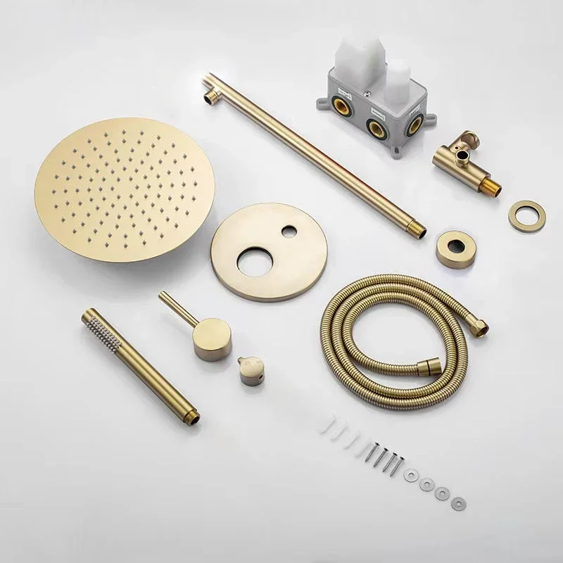 Bathroom Shower Set with Rain Shower Head & Handheld Shower Wall Mounted Round Bath Faucet 8/10/12 Inch Brushed Gold, Rose, Grey - Image 6