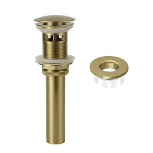S52005ffcc73f4d9ab6bc245c4cf4a268Y.webp Bathroom Sink Pop Up Drain & Overflow Hole Cover Kit. Brass Basin Waste Stopper Accessories Brushed Gold /Black/White/gold/rose