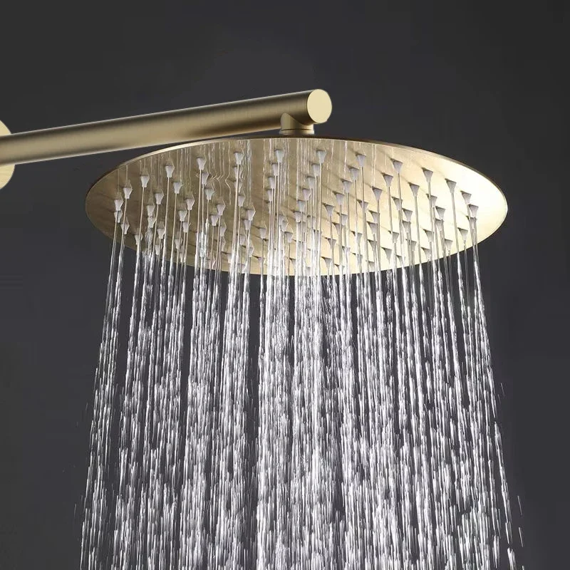 Bathroom Shower Set with Rain Shower Head & Handheld Shower Wall Mounted Round Bath Faucet 8/10/12 Inch Brushed Gold, Rose, Grey - Image 3